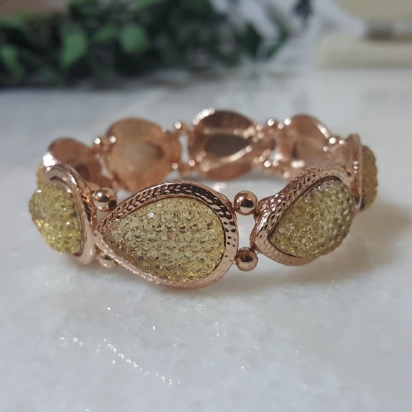 Copper & Lemon Gumdrop Druzy Bracelet - Picture 4 of 7